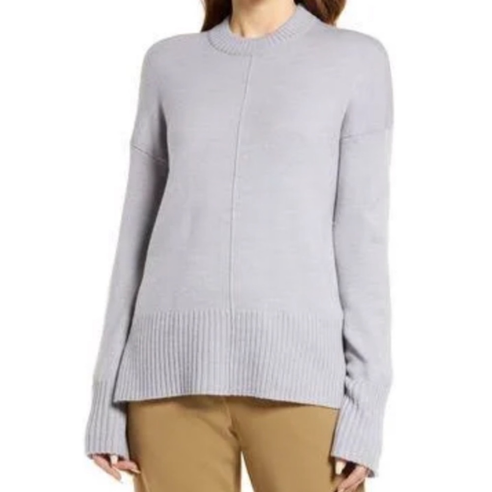 NEW Nordstrom Merino Wool Wide Sleeve Knit Sweater Grey Size Medium 2021 Warm‎ M